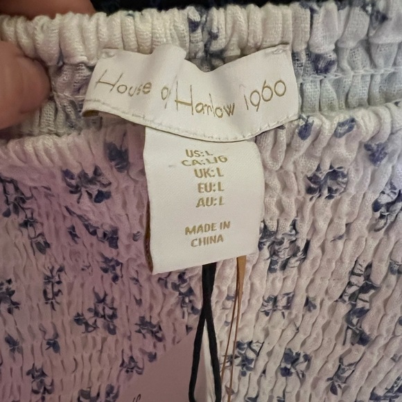 NWT House of Harlow 1960 Linen Blend Cottagecore Midi Dress L - Picture 10 of 12